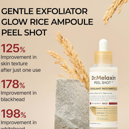 2pcs Dr. Melaxin Peel Shot Glow Kit : White & Black Rice Peeling Ampoule